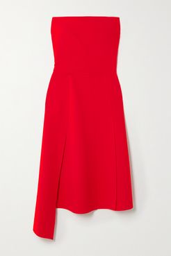 Strapless Asymmetric Cady Dress - Red