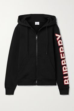 Appliquéd Cotton-jersey Hoodie - Black