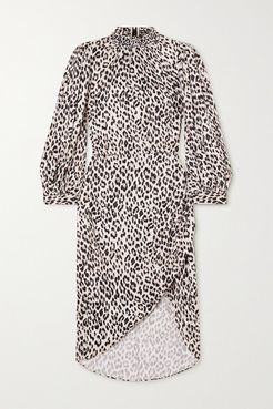 Alice Olivia - Jerilyn Ruffled Leopard-print Jacquard Dress - Leopard print