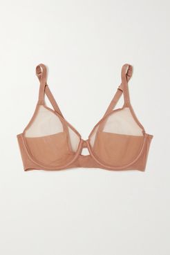 Lucky Stretch-tulle Underwired Soft-cup Bra - Beige