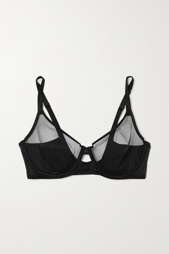 Lucky Stretch-tulle And Jersey Underwired Soft-cup Bra - Black