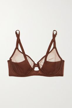 Lucky Stretch-tulle Underwired Soft-cup Bra - Brown