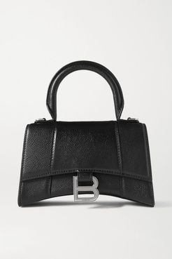 Hourglass Xs Textured-leather Tote - Black