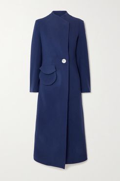 Natasha Wool-felt Coat - Cobalt blue