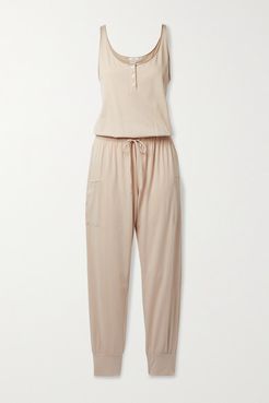 Brie Cotton-jersey Jumpsuit - Pastel pink