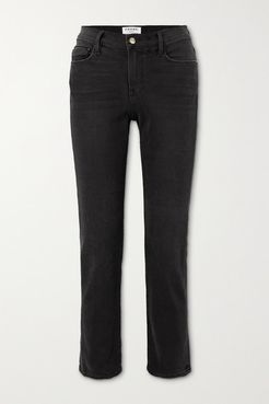 Le Nouveau Cropped High-rise Straight-leg Jeans - Black