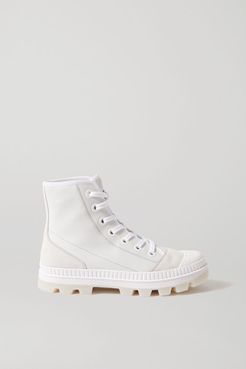 Nord Suede And Rubber-trimmed Leather High-top Sneakers - White