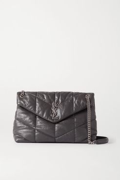 Loulou Quilted Leather Shoulder Bag - Dark gray