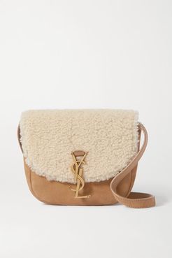 Kate Mini Suede And Shearling Shoulder Bag - Ivory