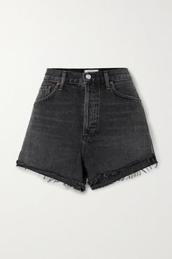 Parker Distressed Denim Shorts - Charcoal