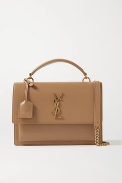 Sunset Medium Leather Shoulder Bag - Beige