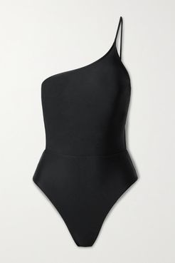 Iris One-shoulder Cutout Swimsuit - Black