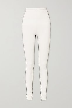 WARDROBE. NYC - Net-a-porter Two-tone Zip-detailed Stretch-jersey Leggings - Off-white