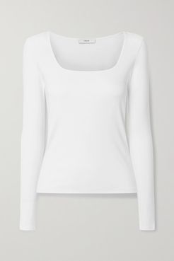 Pima Cotton And Modal-blend Jersey Top - White