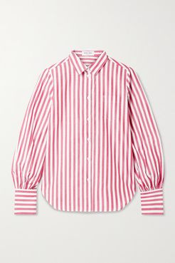 Bobby Striped Cottton-poplin Shirt - Red