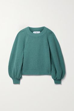 Ribbed Wool And Cashmere-blend Sweater - Emerald