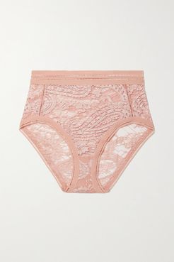 Kashmir Gigembre Stretch-leavers Lace Briefs - Antique rose