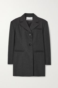 Oversized Woven Blazer - Charcoal