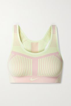 Fe/nom Striped Flyknit Sports Bra - Pastel pink