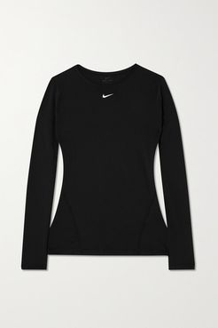 Pro Perforated Stretch-mesh Top - Black