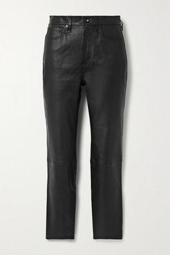 Nina Skinny Leather Pants - Black