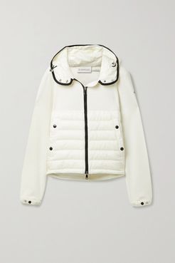 Hooded Quilted Shell Down And Wool Jacket - Off-white