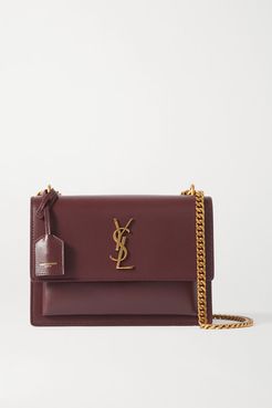 Sunset Medium Leather Shoulder Bag - Burgundy