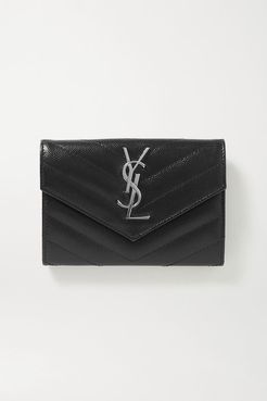 Monogram Quilted Textured-leather Wallet - Black