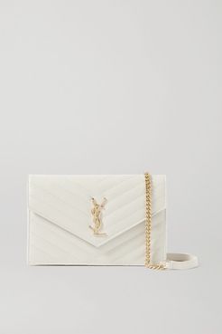 Monogramme Quilted Textured-leather Shoulder Bag - Off-white