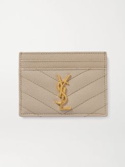 Monogramme Quilted Textured-leather Cardholder - Cream