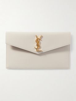 Uptown Textured-leather Pouch - Off-white