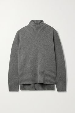 Wool And Cashmere-blend Turtleneck Sweater - Gray