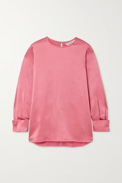 Sava Washed Silk-satin Blouse - Blush