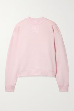 Printed Cotton-blend Jersey Sweatshirt - Pink