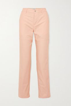 Ken Price La Palme Printed Leather-trimmed High-rise Straight-leg Jeans - Pink