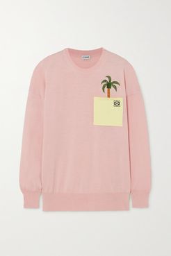 Ken Price La Palme Embroidered Wool-blend Sweater - Pink