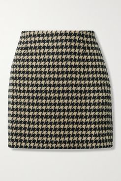 Marie Houndstooth Wool-blend Mini Skirt - Beige