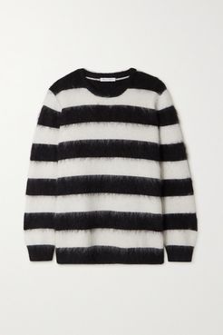Striped Mohair-blend Sweater - Black