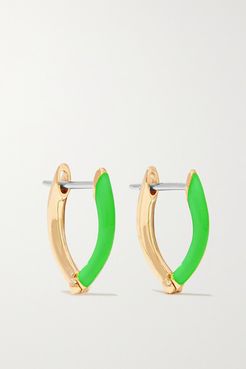 Cristina Small 18-karat Gold And Enamel Earrings