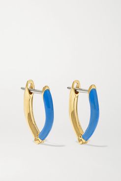 Cristina Small 18-karat Gold And Enamel Earrings