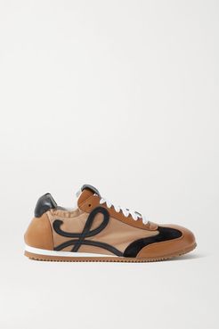 Ballet Runner Shell, Suede And Leather Sneakers - Tan