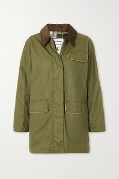Alexachung Cyril Corduroy-trimmed Waxed-cotton Jacket - Dark green