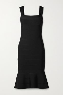 Icon Fluted Bandage Dress - Black