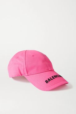 Embroidered Cotton-twill Baseball Cap - Pink