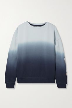 Alena Embroidered Ombré Cotton-jersey Sweatshirt - Navy