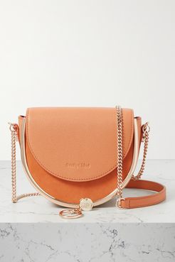 Mara Embellished Textured-leather And Suede Shoulder Bag - Tan