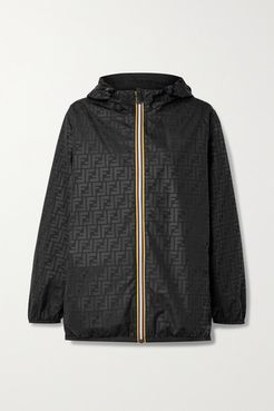 K-way Reversible Hooded Printed Shell And Ripstop Jacket - Black