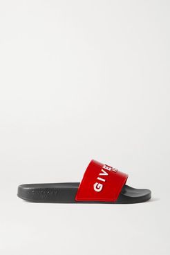 Logo-print Rubber Slides - Red