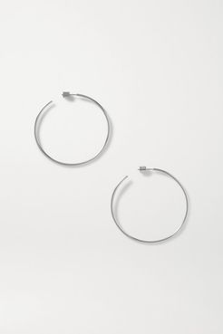 2" Thread Silver-plated Hoop Earrings