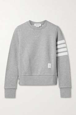 Striped Cotton-jersey Sweatshirt - Light gray